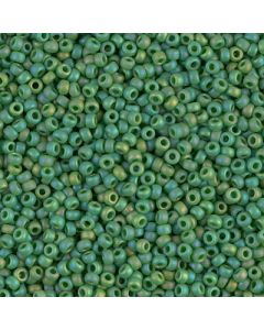 Miyuki Rocailles 11/0 0411FR Matted Opaque Jade Green AB