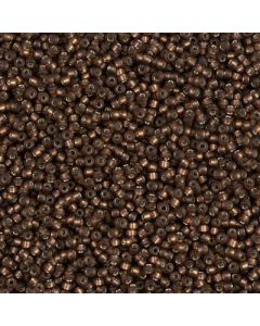 Miyuki Rocailles 15/0 0005F Matted Silver Lined Dark Topaz