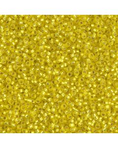 Miyuki Rocailles 15/0 0006F Matted Silver Lined Yellow