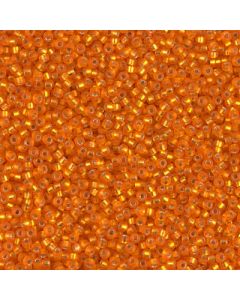 Miyuki Rocailles 15/0 0008F Matted Silver Lined Orange