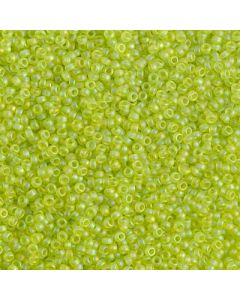 Miyuki Rocailles 15/0 0143FR Matted Transparent Chartreuse AB