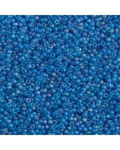 Miyuki Rocailles 15/0 0149FR Matted Transparent Capri Blue AB