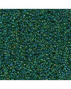 Miyuki Rocailles 15/0 0332 Dark Blue Lined Green AB