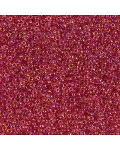 Miyuki Rocailles 15/0 0363 Light Cranberry Lined Topaz Luster