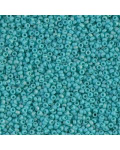 Miyuki Rocailles 15/0 0412FR Matted Opaque Turquoise Green AB
