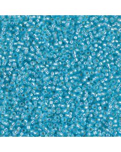 Miyuki Rocailles 15/0 0647 Dyed Aqua Silver Lined Alabaster