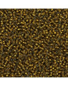 Miyuki Rocailles 15/0 1421 Dyed Silver Lined Golden Olive