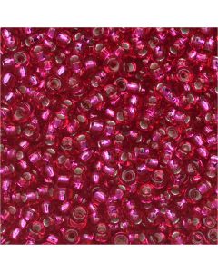 Miyuki Rocailles 15/0 1436 Silver Lined Dyed Raspberry