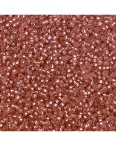 Miyuki Rocailles 15/0 1627 Dyed Semi-Frosted Silver Lined Light Cranberry