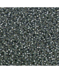 Miyuki Rocailles 15/0 1630 Dyed Semi-Frosted Silver Lined Moss Green