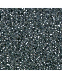 Miyuki Rocailles 15/0 1657 Dyed Semi-Frosted Silver Lined Gray