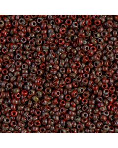 Miyuki Rocailles 15/0 4513 Opaque Red Picasso