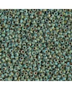Miyuki Rocailles 15/0 4514 Picasso Opaque Seafoam Green