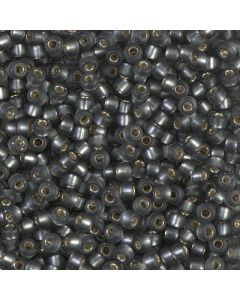 Miyuki Rocailles 8/0 0021F Matted Silver Lined Grey