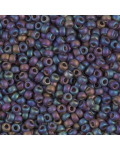 Miyuki Rocailles 8/0 0135FR Transparent Brown AB Matted