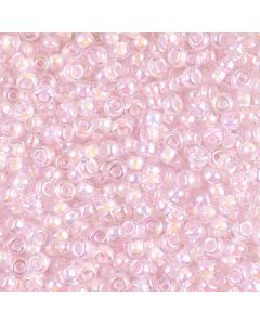 Miyuki Rocailles 8/0 0272 Pink Lined Crystal AB