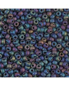 Miyuki Rocailles 8/0 0401FR Black Matted Multi Iris