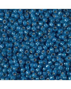 Miyuki Rocailles 8/0 0648 Dyed Denim Blue Lined Alabaster