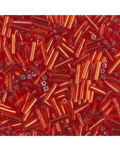 Miyuki Bugles 6mm 0010 Flame Red Silver Lined