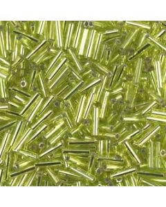 Miyuki Bugles 6mm 0014 Chartreuse Silver Lined