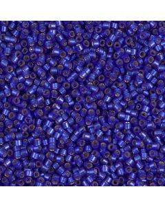 Miyuki Delica 11/0 DB0696 Semi Matt Silver Lined Cobalt Dyed