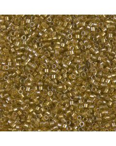 Miyuki Delica 11/0 DB0909 Sparkling Honey Beige Lined Chartreuse