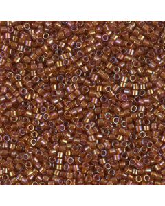 Miyuki Delica 11/0 DB1736 Sparkling Beige Lined Dark Topaz AB