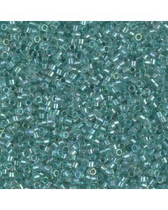 Miyuki Delica 11/0 DB1767 Sparkling Aqua Green Lined Crystal AB