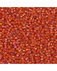 Miyuki Delica 11/0 DB1780 White Lined Flame Red AB