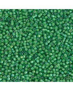 Miyuki Delica 11/0 DB1787 White Lined Green AB