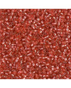 Miyuki Delica 11/0 DB2159 Duracoat Silverline Dyed Light Cranberry