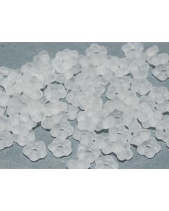 Flower Beads 5mm Crystal Matted