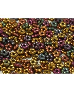 Flower Beads 5mm Purple Iris Gold