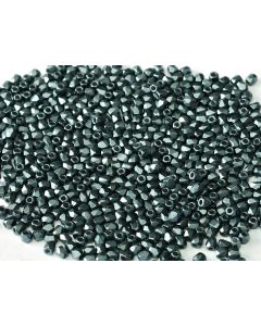 Fire polished 2mm Alabaster Pastel Dark Grey - 100pcs