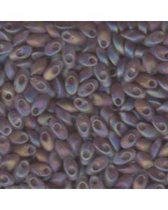 Miyuki Long Magatama LMA0142FR Matted Transparent Smoky Amethyst AB