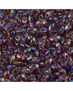 Miyuki Long Magatama LMA0256 Transparent Smoky Amethyst AB