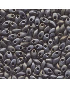 Miyuki Long Magatama LMA2002 Matted Metallic Silver Grey