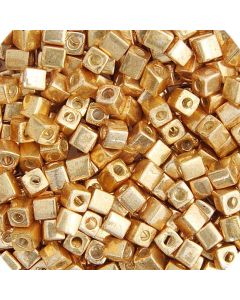 Miyuki Square Beads 4mm 1053 Galvanized Yellow Gold