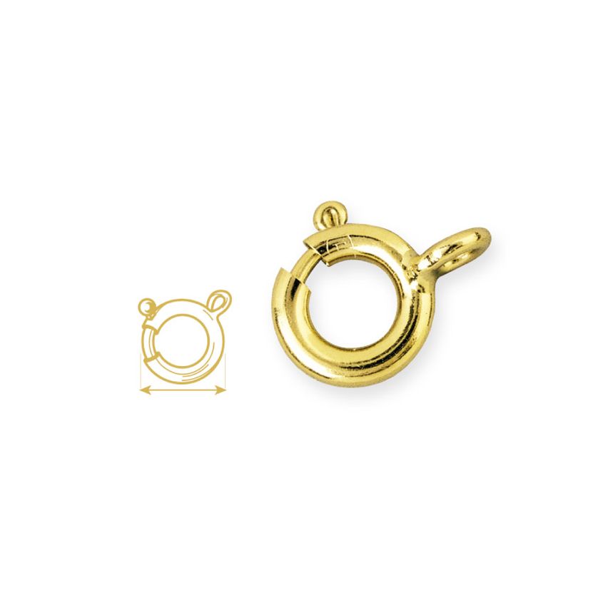 High Quality Gold Plated Bolt Ring 6mm