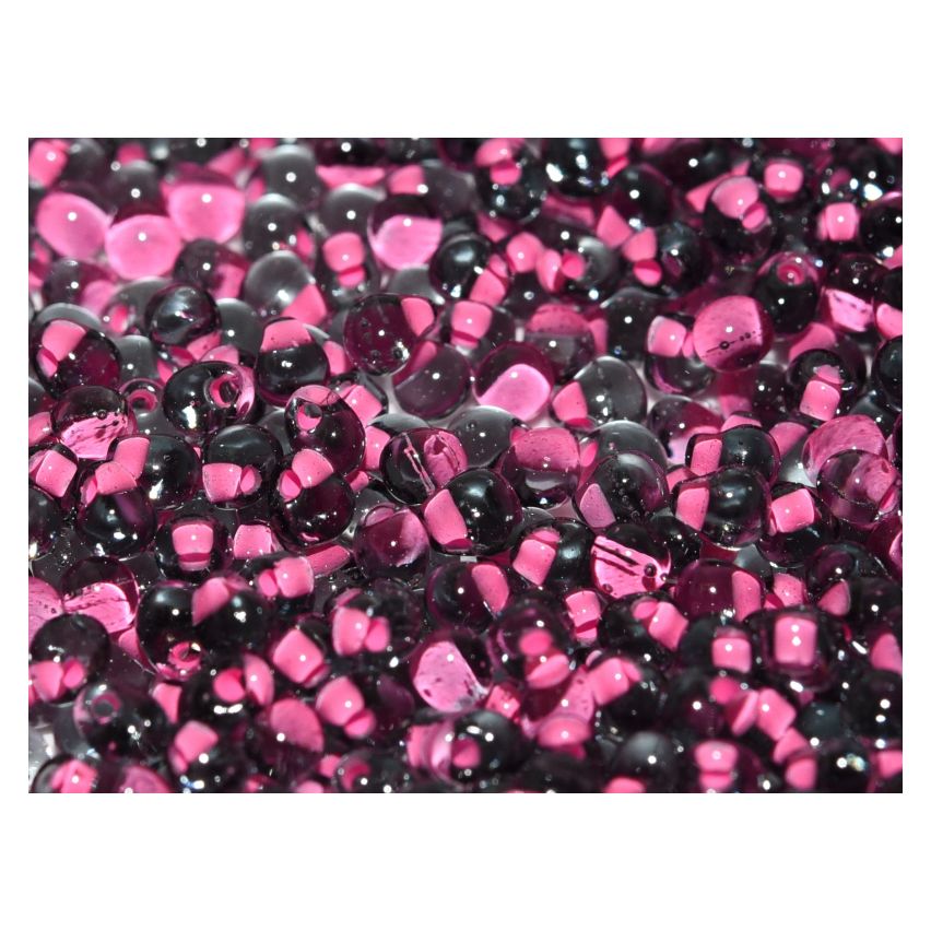 Miyuki Drop 3.4mm DPF55 Pink Lined Black Diamond