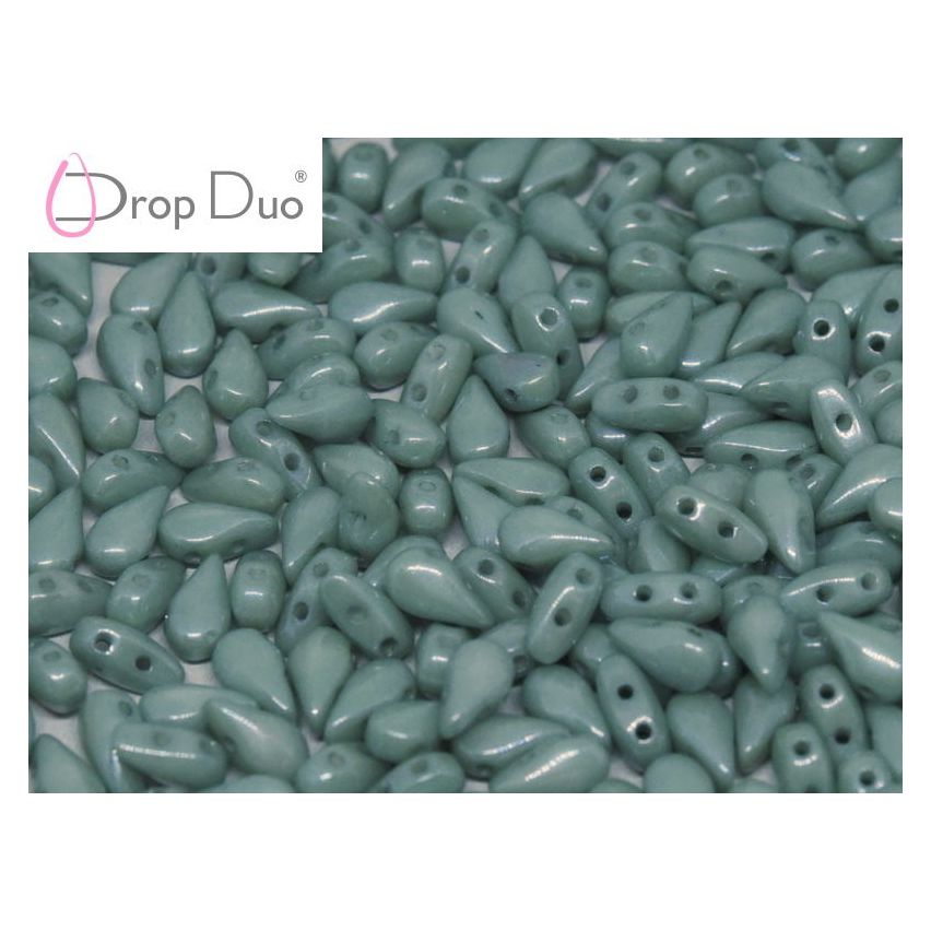 DropDuo® Chalk White Teal Luster - 50pcs