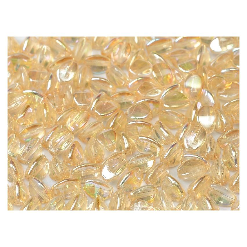 Pinch Beads 5x3mm Crystal Yellow Rainbow - 10g