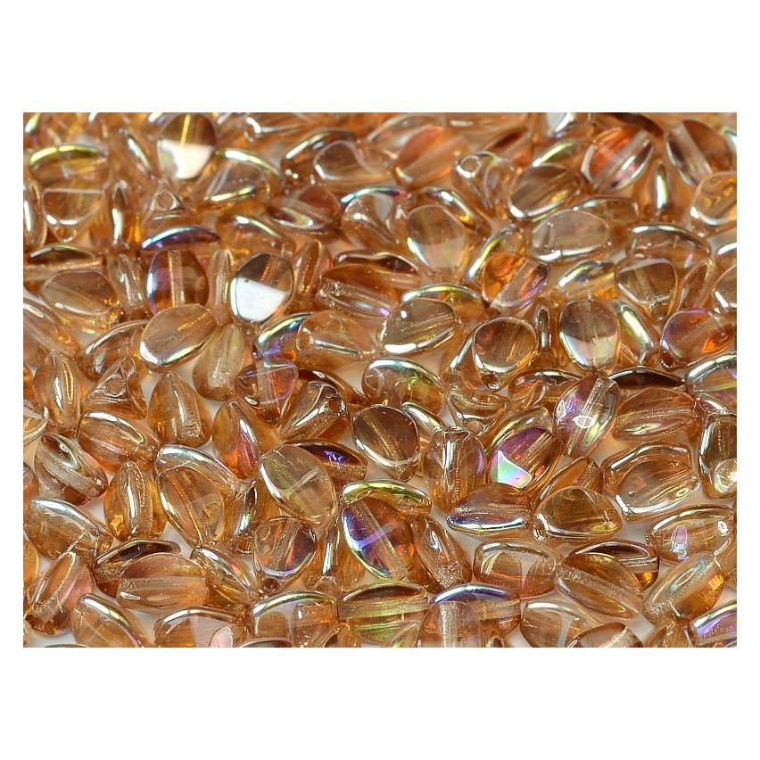 Pinch Beads 5x3mm Crystal Brown Rainbow - 10g