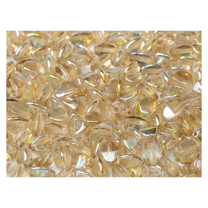 Pinch Beads 5x3mm Crystal Lemon Rainbow - 10g