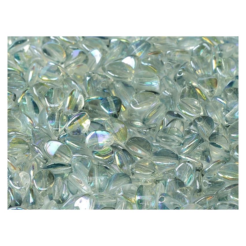 Pinch Beads 5x3mm Crystal Blue Rainbow - 10g